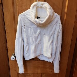 moon & madison White Cowl Neck Sweater